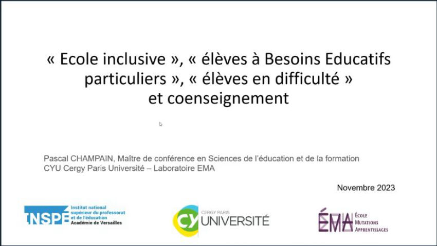 Ecole inclusif, EBEP, élèves en difficultés et coensiegnement - Part 1 ...