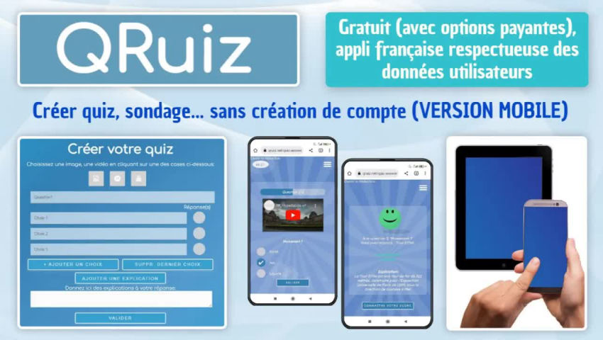 Tutoriel - QRuiz (quiz, sondage...), sans compte & version mobile (idéal pour étudiants) - Numérique Éducatif