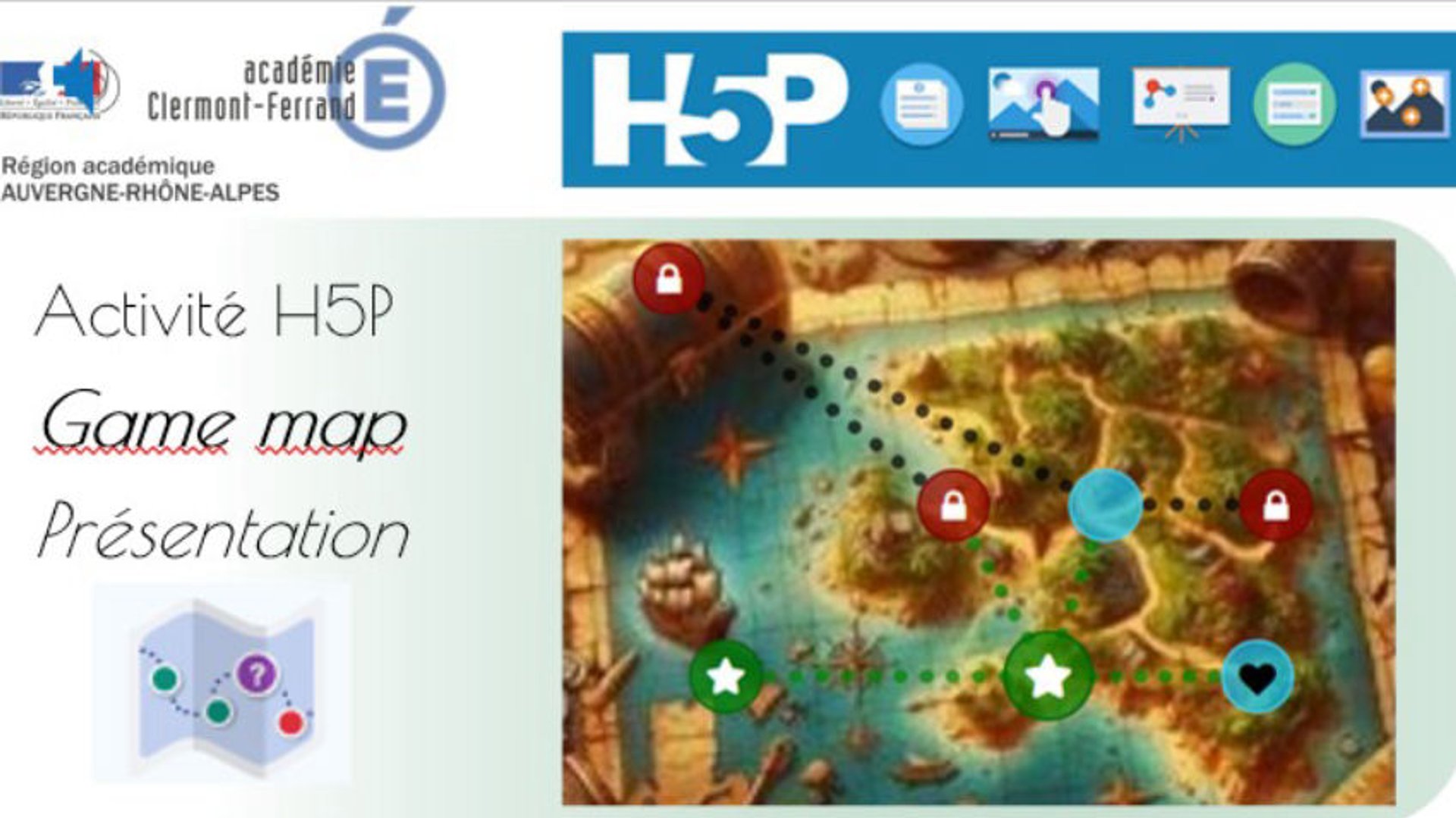 H5P Game map - présentation - Numérique Éducatif