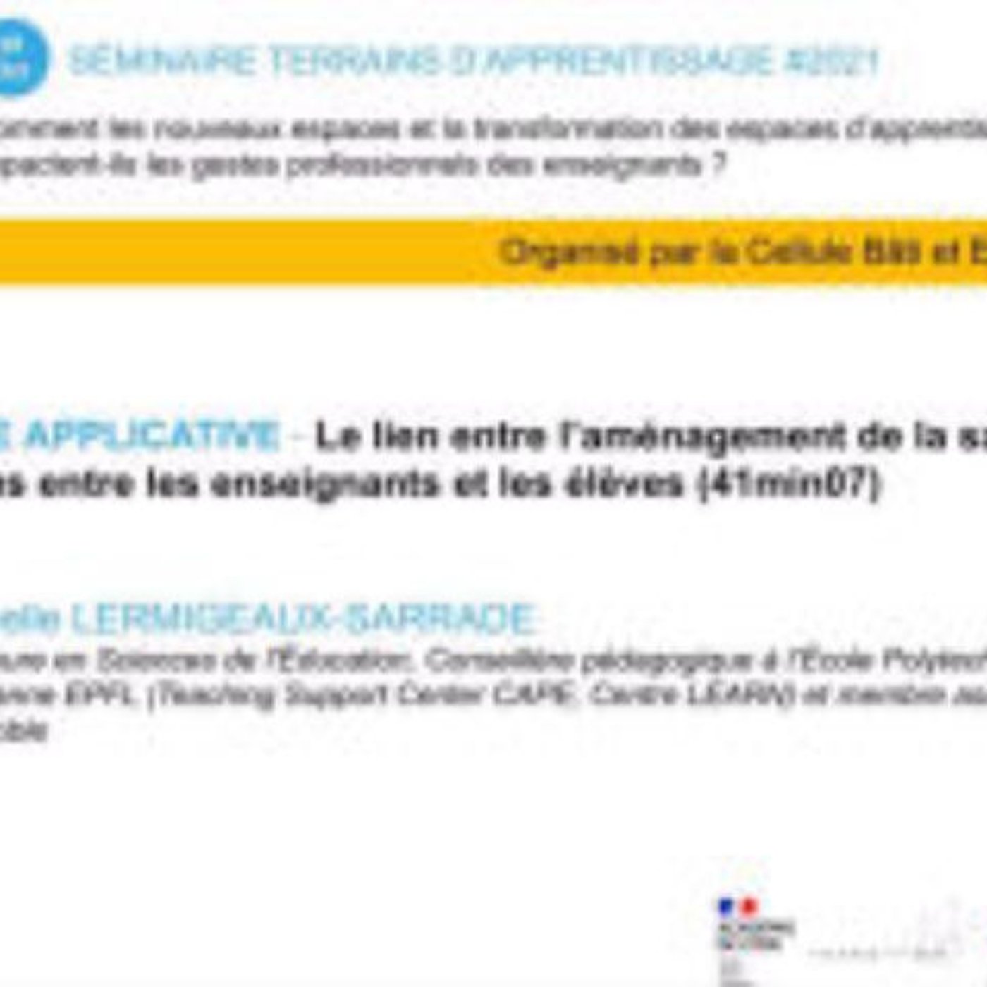 Le lien entre l’aménagement de la salle de classe et les interactions entre les enseignants et les élèves episode artwork
