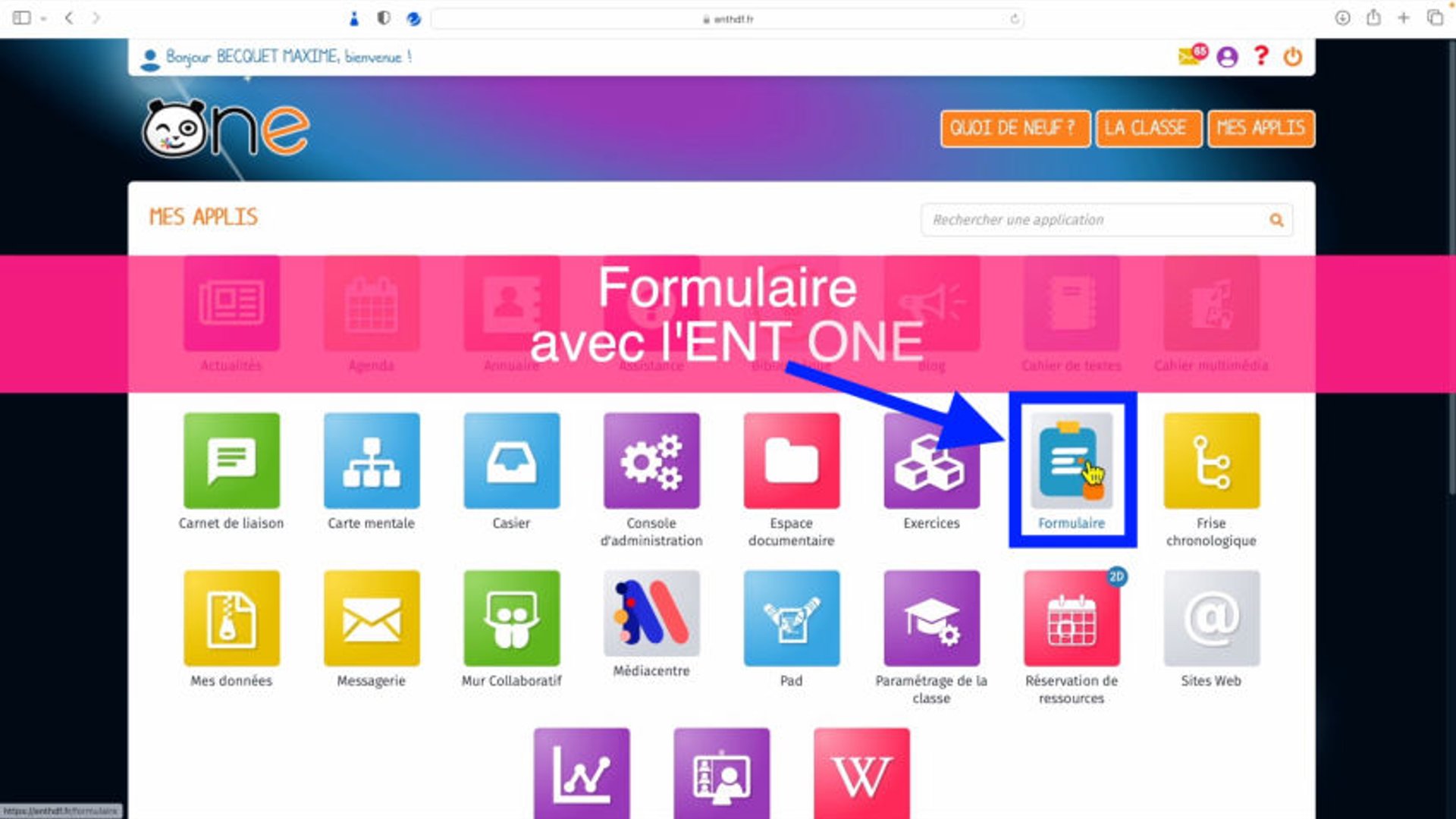 ENT One - Formulaires - Numérique Éducatif