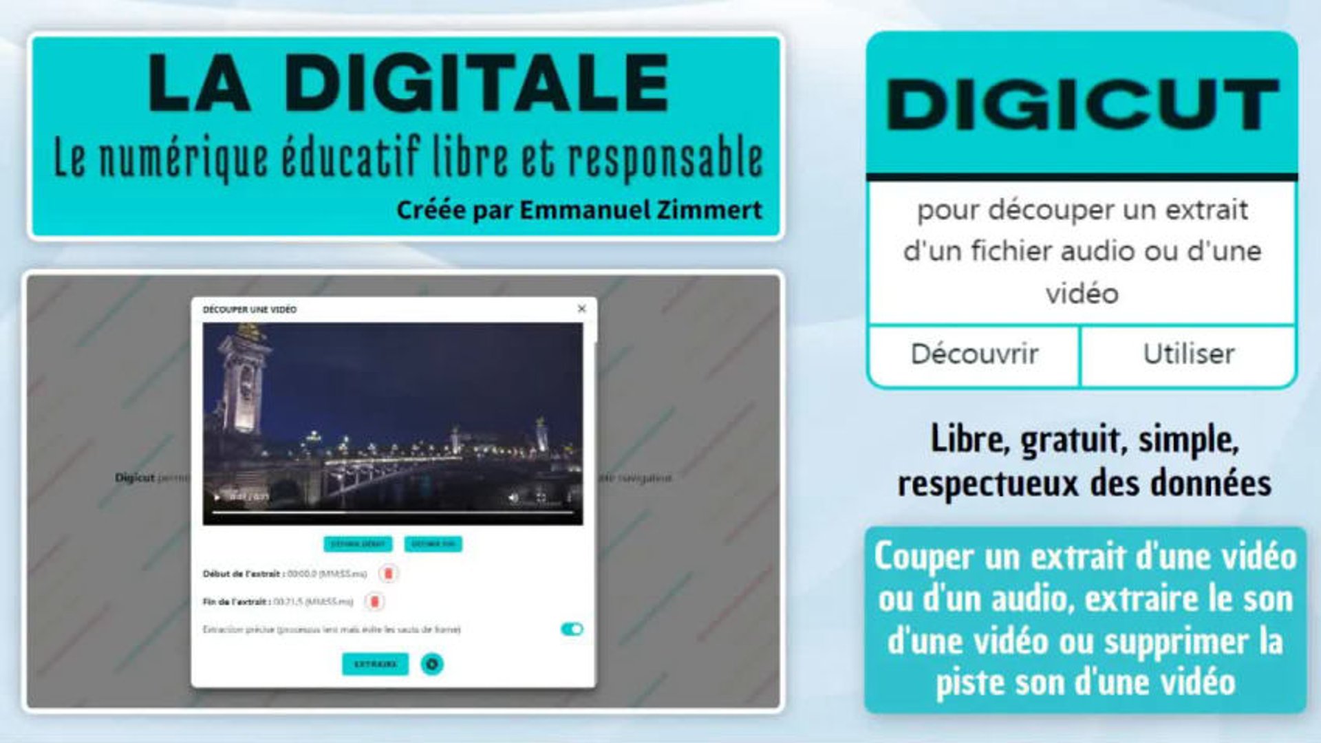 Tutoriel - Digicut de Ladigitale (couper un extrait de vidéo ou d'audio ...