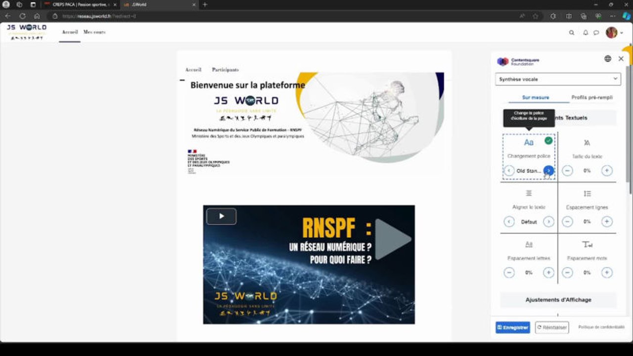 Plateforme pédagogique JSWorld - Numérique Éducatif