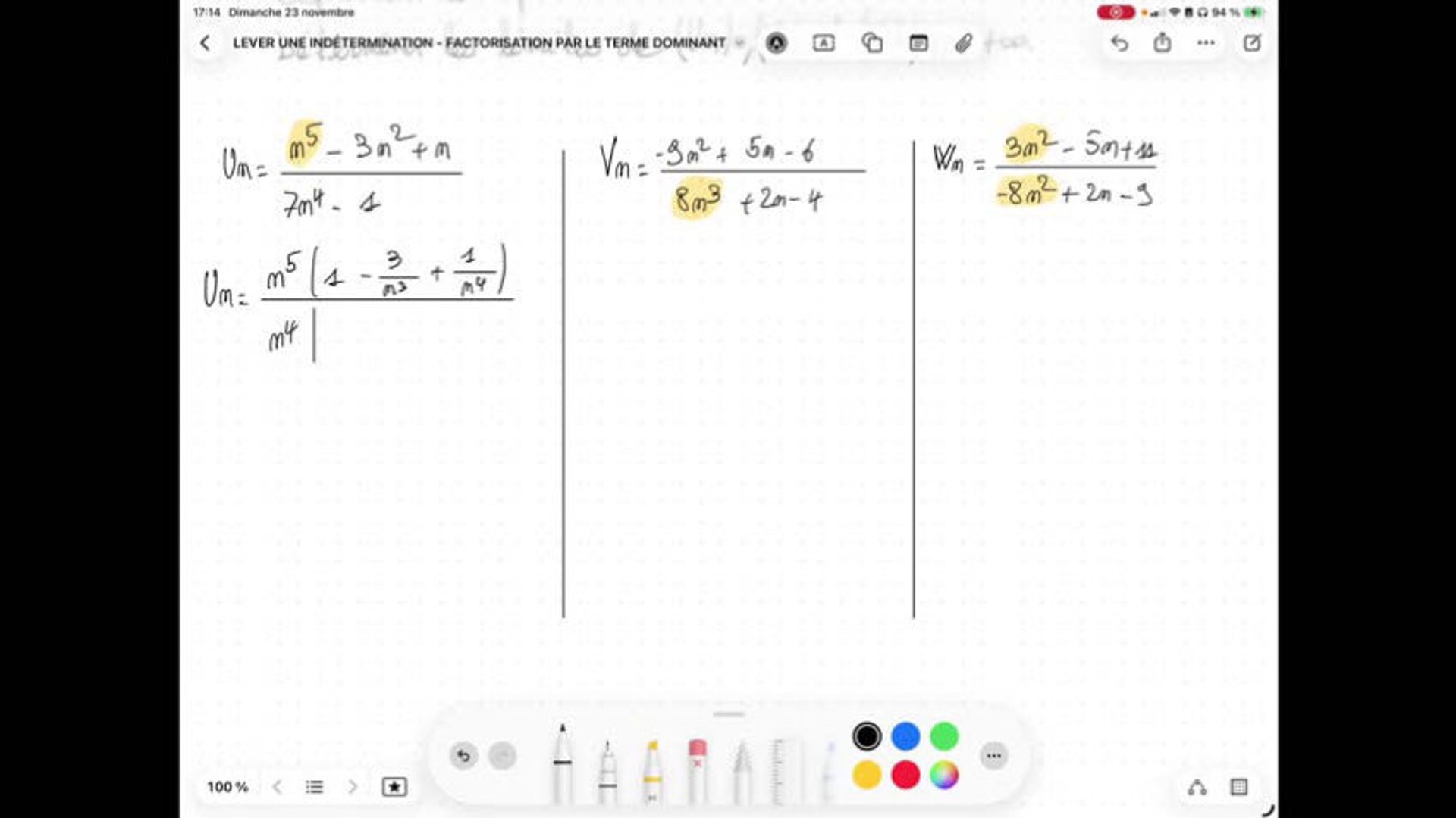 LEVER UNE INDÉTERMINATION - FACTORISER PAR LE TERME DE PLUS HAUT DEGRÉS ...